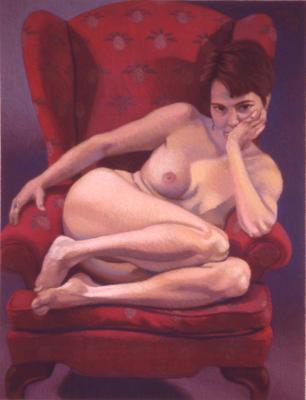 woman in wingback