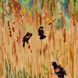 Red-winged blackbirds